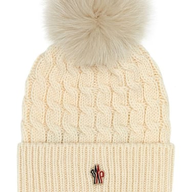 Moncler Grenoble Woman Ivory Wool Beanie Hat
