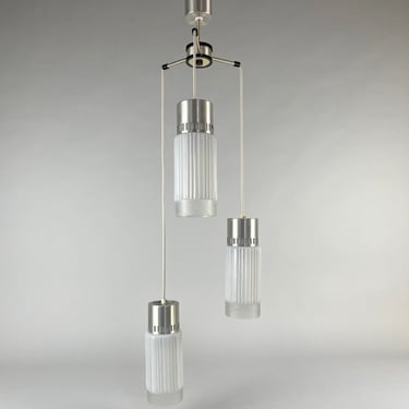 Mid Century Long Chandelier, Czechoslovakia, 1970's / Cascade Chandelier 