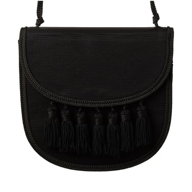 YSL Black Ribbed Tassel Bag