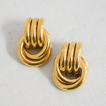 1980s Givenchy Gold Knot Clip Earrings 