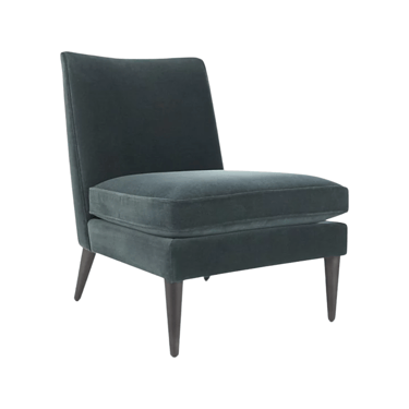 Green Velvet Slipper Lounge Chair