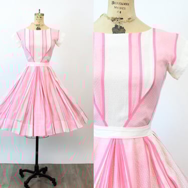 1950s KENNETH TISCHLER swiss dot dress small | new spring summer 