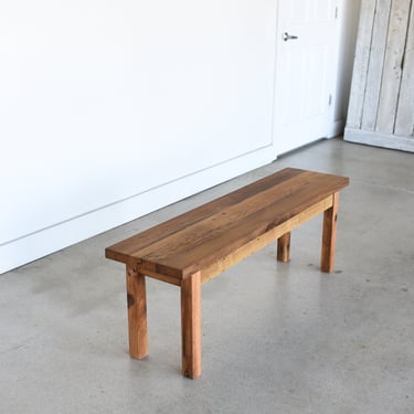 Quick Ship Reclaimed Wood Plank Bench 