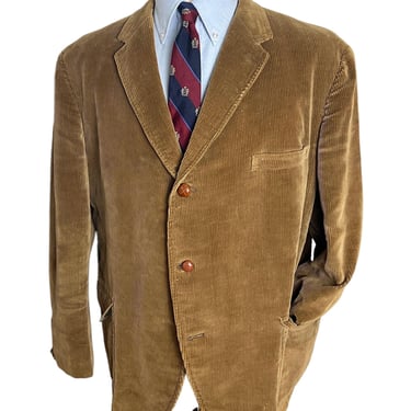 Vintage 1960s BURTON Corduroy Sack Jacket ~ size 48 R ~ blazer / sport coat ~ Preppy / Ivy League / Trad ~ 