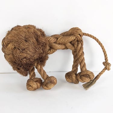 Mid Century Danish Modern Kay Bojesen Jorgen Bloch Rope Lion Sculpture Toy MCM
