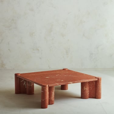 ‘Jumbo’ Coffee Table in Rosso Alicante Marble Attributed to Gae Aulenti for Knoll International, 1960s