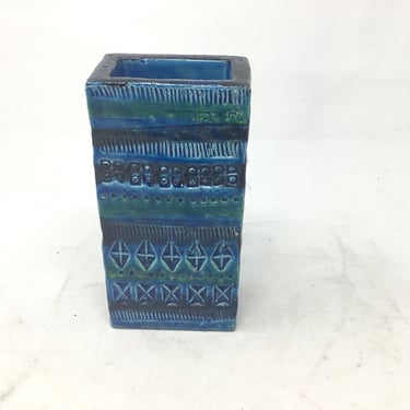 Vintage Aldo Londi for Bitossi Rimini Blue Vase | 1960s Italian Pottery | Mid-Century Modern 