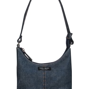 Kate Spade - Dark Wash Denim &amp; Leather Stitched Mini Handbag