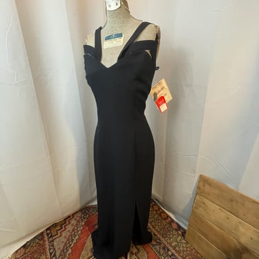 Avant Garde Black Dress Bust Cut Out Jetsons Villain Cosplay Deadstock 1980s Vintage M 