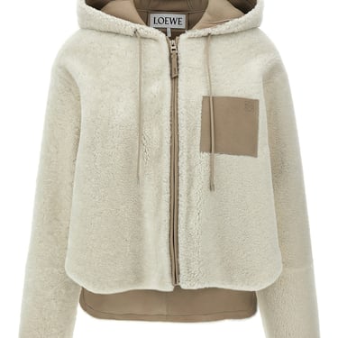 Loewe Women Sheepskin Hooded Jacket