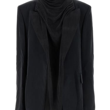 Y Project Women Charcoal Cupro Oversize Blazer