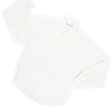 Calugi e Giannelli 80s pleated white cotton shirt