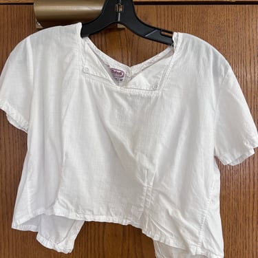 Vintage White Cotton India Romantic Blouse Shirt | Xs Youth | 