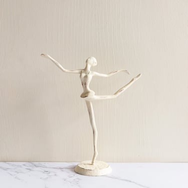 vintage metal ballerina sculpture