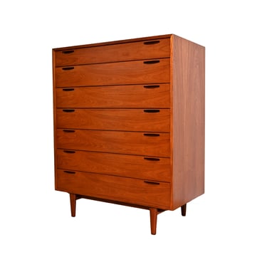 Ib Kofod Larsen Tall Dresser Teak Chest of Drawers Denmark 