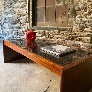 Mid century coffee table Danish modern coffee table mid century rosewood and glass coffee table 