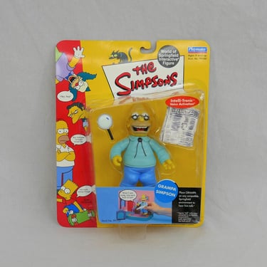 Vintage Grampa Simpson, The Simpsons Toy - World of Springfield Interactive Figure - New in Package - 2000 Playmates 