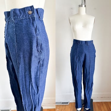 Vintage 1980s High Rise Side Zip Stirrup Jeans / 26-27