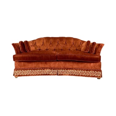 Mid-Century Crushed Velvet Sofa 