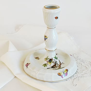 Herend porcelain candlestick holder Rothschild Birds hand painted Hungarian china candle stick 