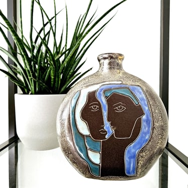 MARA Abstract Faces Decanter Vase | MARA Mexico Pottery 