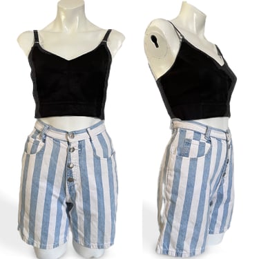 1990’s Striped Denim Shorts Waist 25