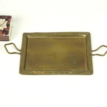 Old brass tray, Antique small rectangular brass tray, Art Nouvean desing brass, Vintage jewellery tray, Tray for rings and wedding rings 