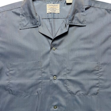 Vintage 1960s USA Made ARROW Sport Shirt ~ size L ~ Sanforized ~ Spring / Summer ~ Sharkskin 