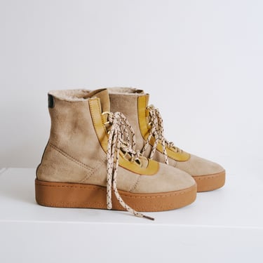 Rag &amp; Bone Taupe/Camel Lamb/Cow Leather Boots