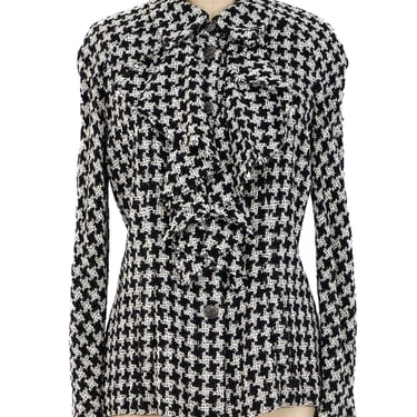 Chanel Houndstooth Ruffled Top