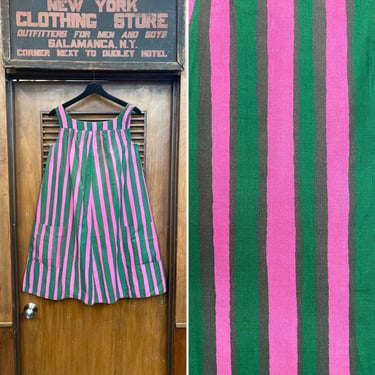 Vintage 1960’s Marimekko Finland Mod Stripe Shift Cotton Dress, Vintage Mod Dress, 1960s Dress, Marimekko, Cotton Dress, Striped, Shift, 