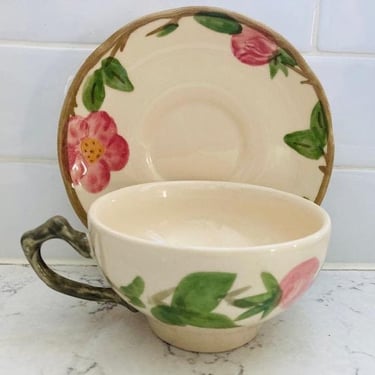 8 Piece Vintage Johnson Brothers Franciscan Desert Rose Cups and Saucers Made in England by LeChalet