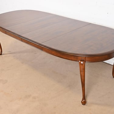 Ethan Allen Queen Anne Solid Cherry Wood Extension Dining Table, Newly Refinished