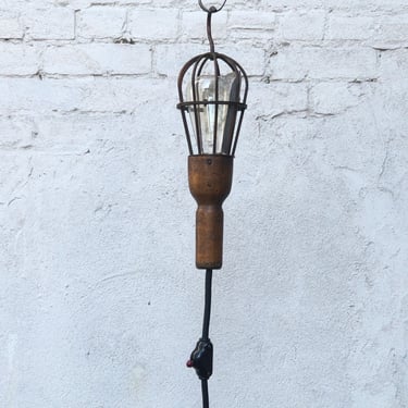 Antique Hanging Trouble Light, Industrial Chic Work Light 