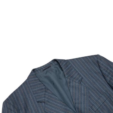 Atelier TORINO by KONEN Reid &amp; Taylor Striped Twill Weave Suit Jacket - Blue