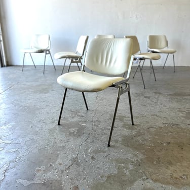 Mid-Century Modern Italian DSC106 Chairs by Giancarlo Piretti for Anonima Castellic Set of 6 
