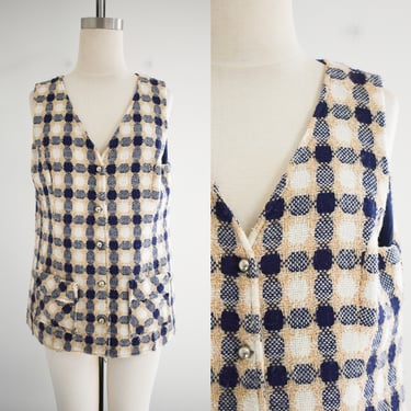 1970s Textured Plaid Vest 