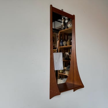 1960's Mid- Century Danish Modern Jansen Spejle Danish Teak Wall Hall Mirror,  Denmark 