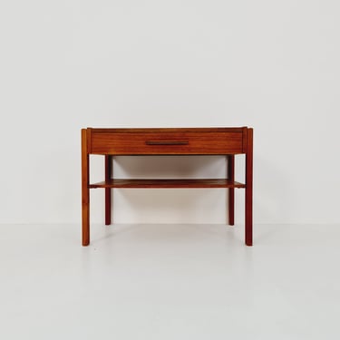 Midcentury wide Danish teak vintage side table/ bedside table/ night stand, 1960s 