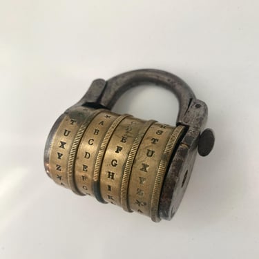 French Victorian Era Combination Padlock 