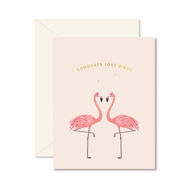 Congrats Love Birds Greeting Card