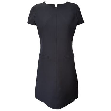 Courreges 1990's Mod Black Structured Wool Dress
