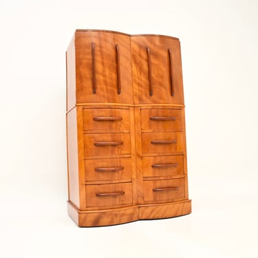 Swedish Art Deco Satin Birch Cabinet on Chest