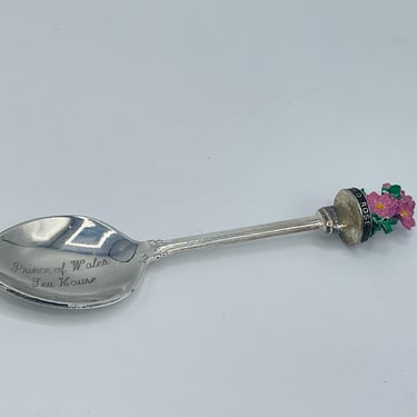 Vintage - C T Britain Silver Plated Wild Rose Collector Souvenir Spoon-Prince of Whales 