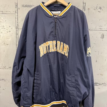 Vintage Notre Dame Nylon Pullover Jacket  Retro College 