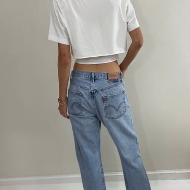 Vintage 80s Levi's 501 faded button fly medium light wash red tab Levis iconic jeans size 31 x 29