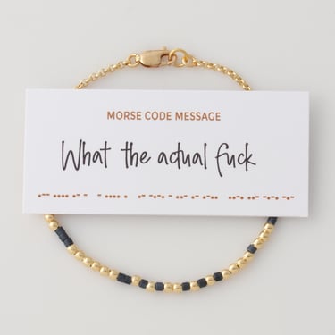 What The Actual Fuck Morse Code Bracelet in 14K Gold filled or Sterling Silver, Hidden Message Bracelet, WTF Bracelet, Funny Gift 