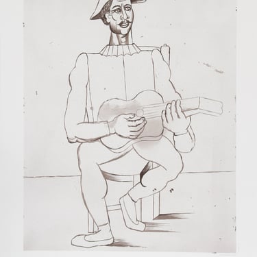 Arlequin Moustachu a la Guitare by Pablo Picasso, Marina Picasso Estate Lithograph Poster 