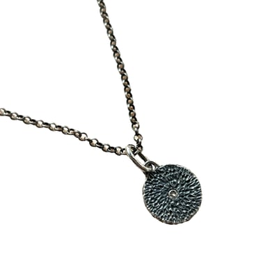 Sunlit Fine Jewelry | Oxidized sterling silver Goddess mini pendant necklace