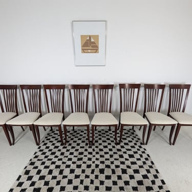 Set of 8 Italian Rosewood Dining Chairs by Anthony Sibau